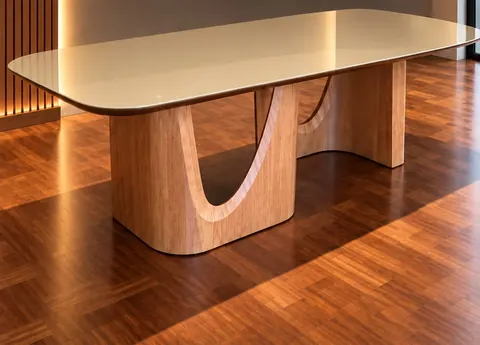 Mesa de jantar assinada Studio Esse · 2,40 x 1,20 m da WJ Design