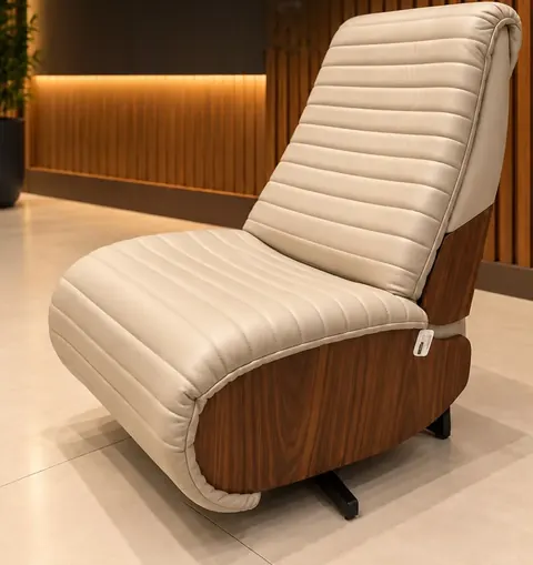 Poltrona reclinável couro natural · automatizada da WJ Design